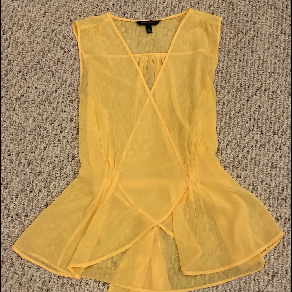 Banana Republic yellow wrap around top